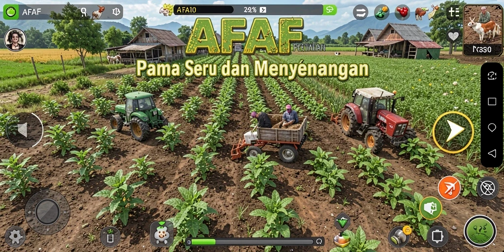 Tangkapan layar AFAF yang menunjukkan aktivitas bertani yang seru.