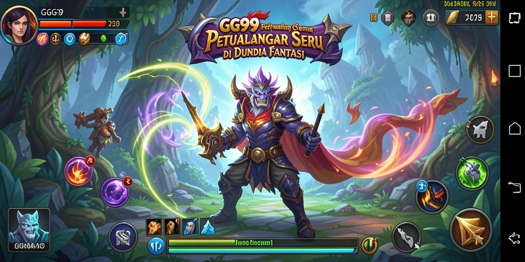 Tangkapan layar menunjukkan karakter dalam petualangan seru di dunia fantasi.