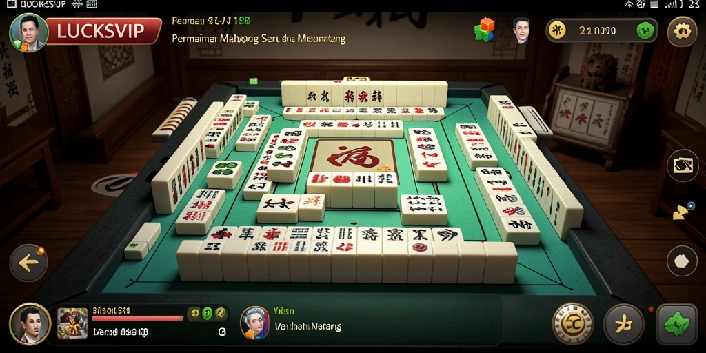 Tampilan screenshot LUCKSVIP yang memperlihatkan gameplay Mahjong yang seru.