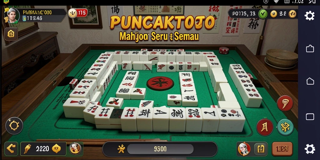 Screenshot utama PUNCAKTOTO menampilkan gameplay Mahjong yang menarik.