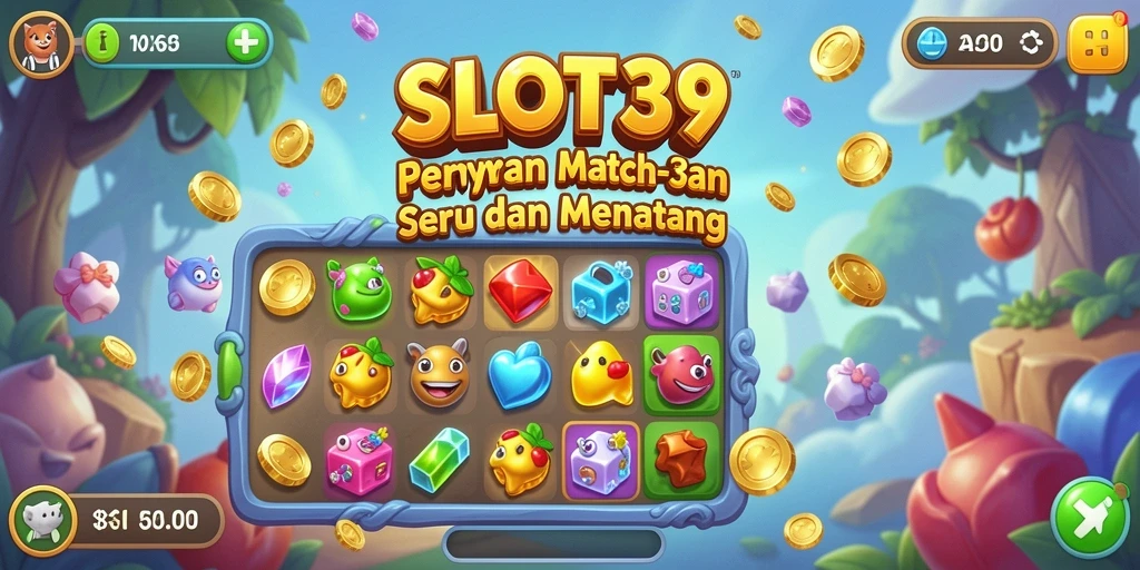 Screenshot permainan <strong>SLOT39</strong> menampilkan aksi seru dari gameplay Match-3.